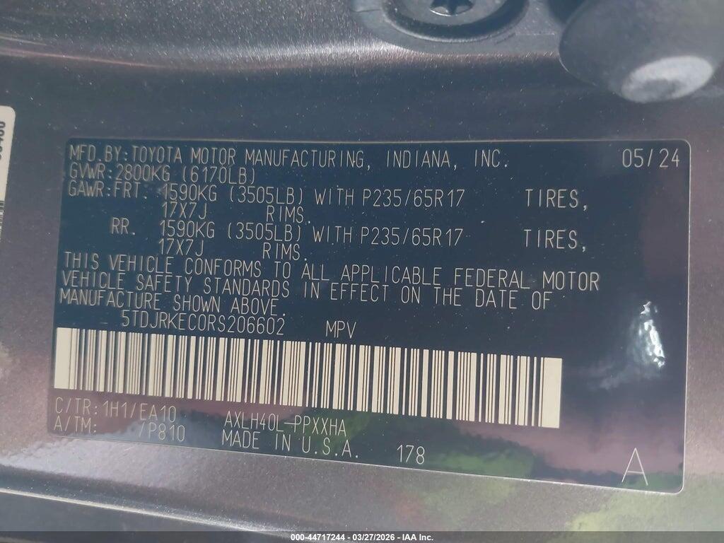 5TDJRKEC0RS206602 2024 TOYOTA SIENNA photo no. 9