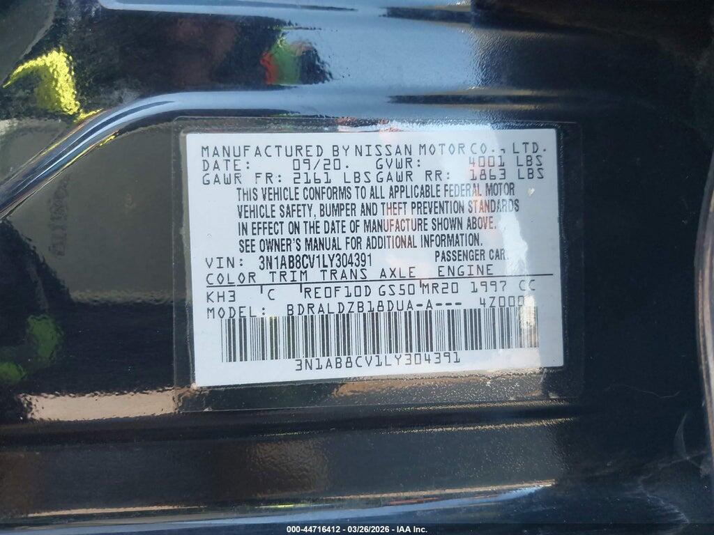 3N1AB8CV1LY304391 2020 NISSAN SENTRA photo no. 9