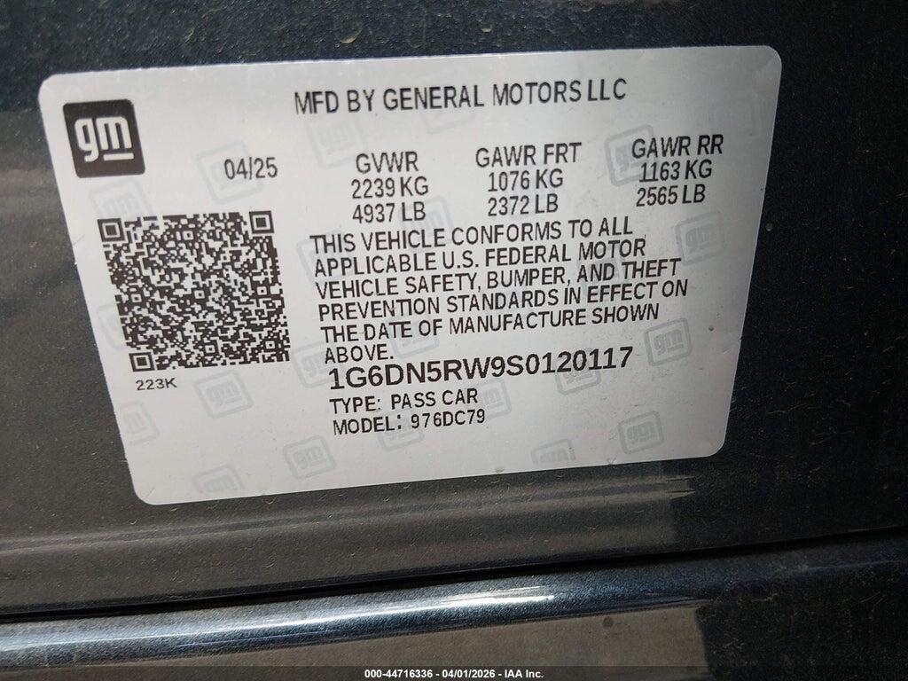 1G6DN5RW9S0120117 2025 CADILLAC CT5 photo no. 9