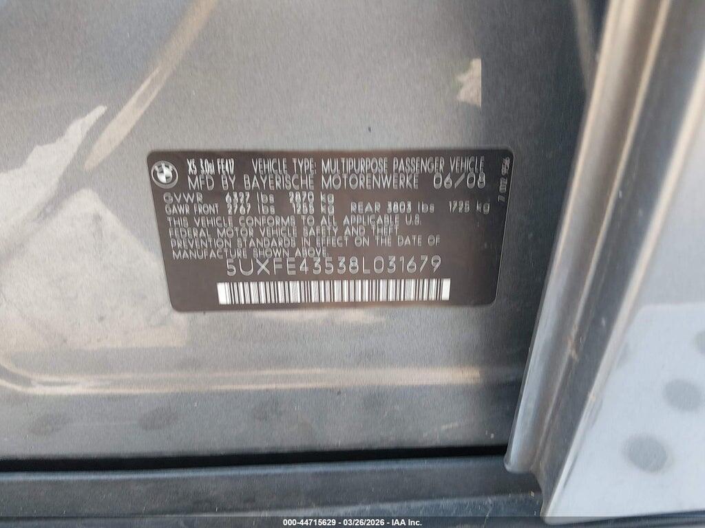 5UXFE43538L031679 2008 BMW X5 photo no. 9