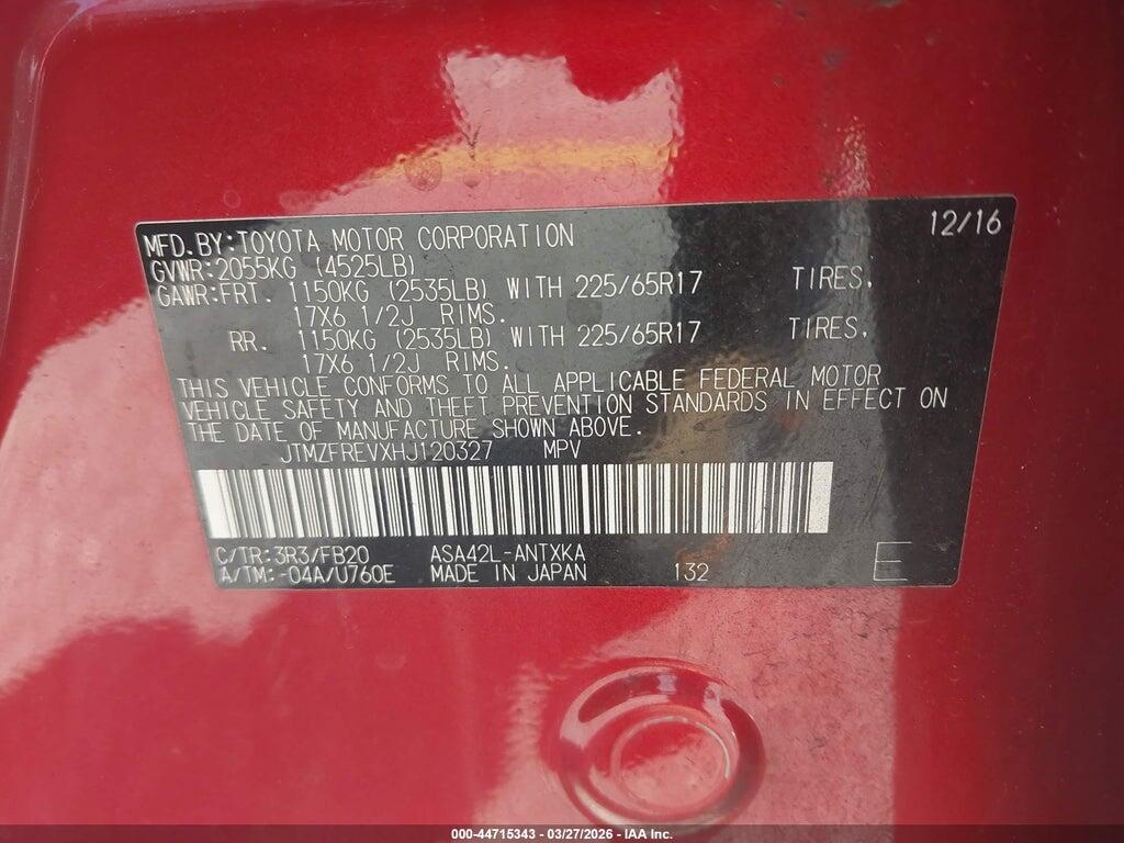 JTMZFREVXHJ120327 2017 TOYOTA RAV4 photo no. 9