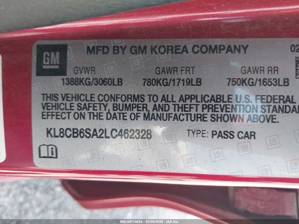 KL8CB6SA2LC462328 2020 CHEVROLET SPARK photo no. 9