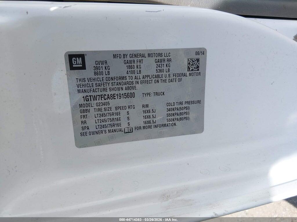 1GTW7FCA8E1915600 2014 GMC SAVANA 2500 photo no. 9