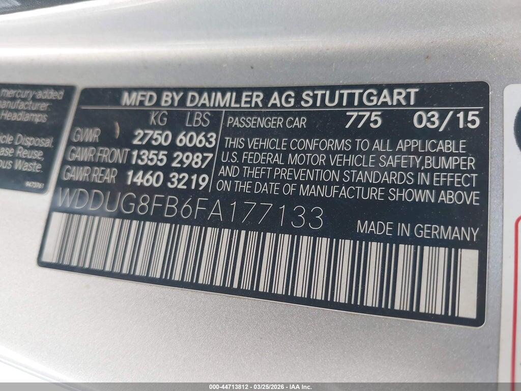 WDDUG8FB6FA177133 2015 MERCEDES-BENZ S 550 photo no. 9