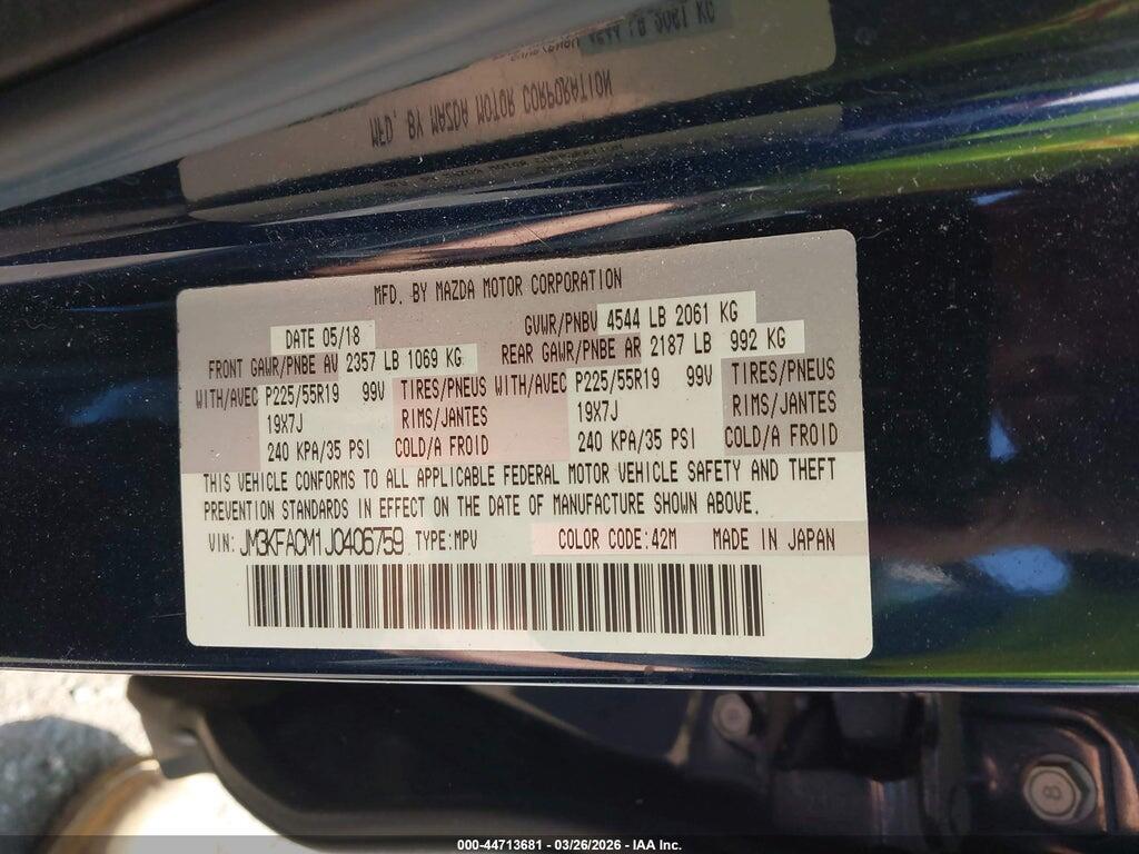 JM3KFACM1J0406759 2018 MAZDA CX-5 photo no. 9