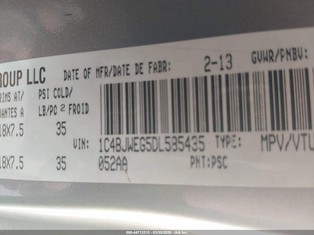 1C4BJWEG5DL585435 2013 JEEP WRANGLER UNLIMITED photo no. 9