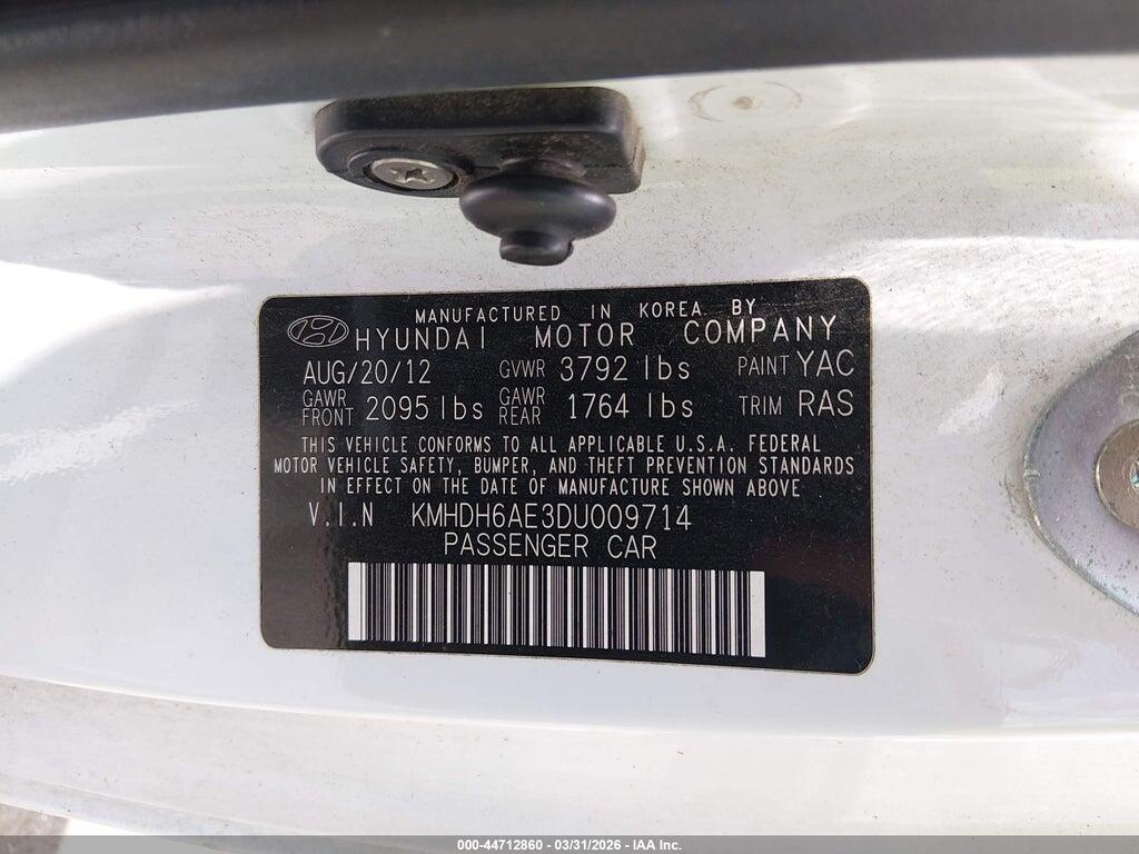 KMHDH6AE3DU009714 2013 HYUNDAI ELANTRA photo no. 9