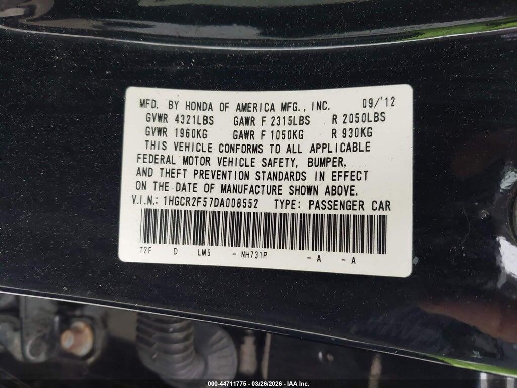1HGCR2F57DA008552 2013 HONDA ACCORD photo no. 9