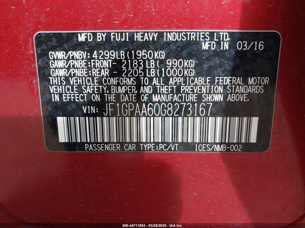 JF1GPAA60G8273167 2016 SUBARU IMPREZA photo no. 9
