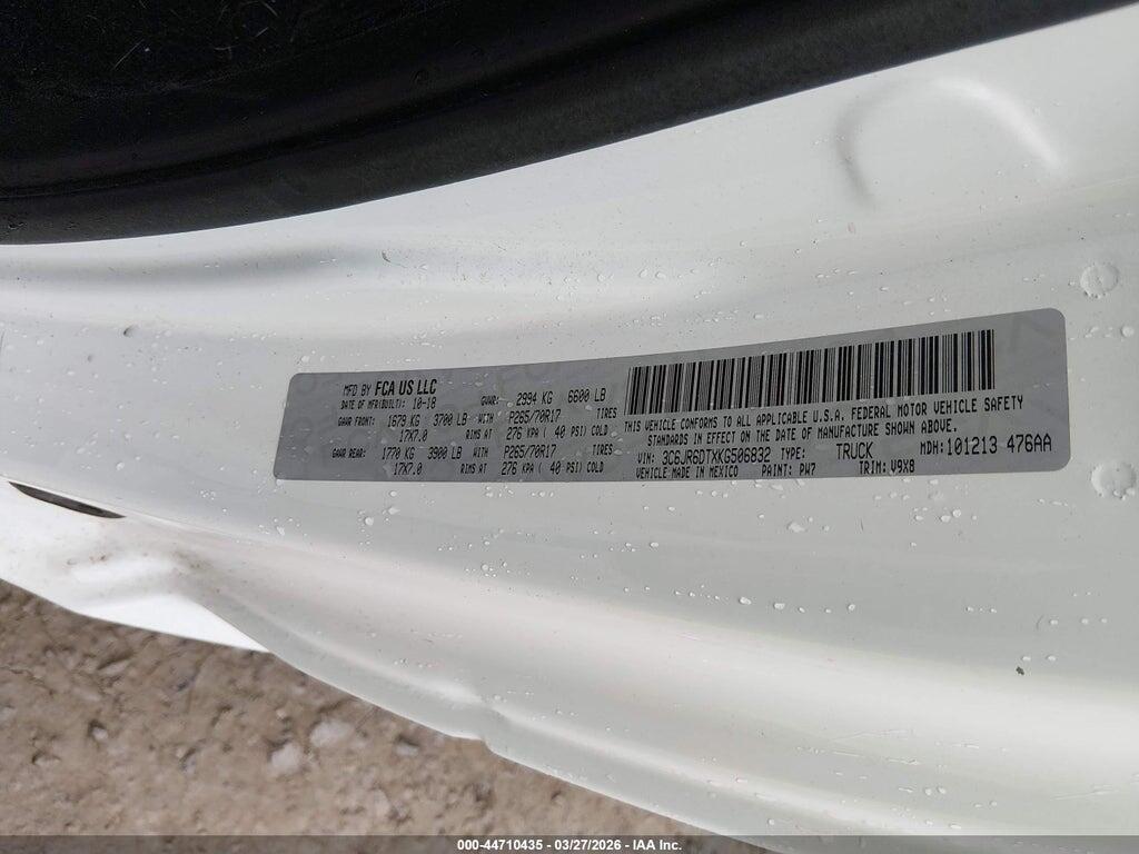 3C6JR6DTXKG506832 2019 RAM 1500 CLASSIC photo no. 9