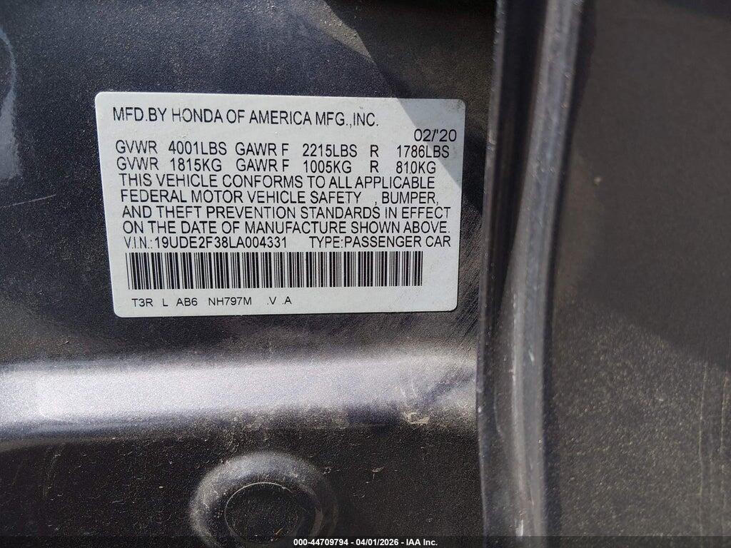 19UDE2F38LA004331 2020 ACURA ILX photo no. 9