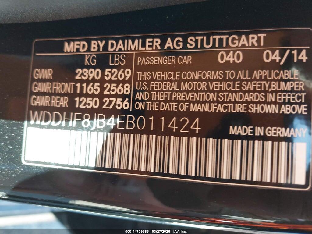 WDDHF8JB4EB011424 2014 MERCEDES-BENZ E 350 photo no. 9