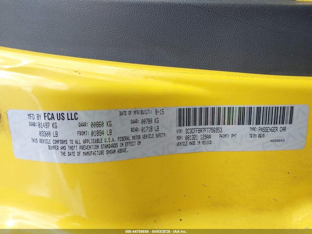 3C3CFFBR7FT756953 2015 FIAT 500 photo no. 9