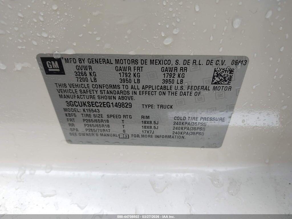3GCUKSEC2EG149829 2014 CHEVROLET SILVERADO 1500 photo no. 9