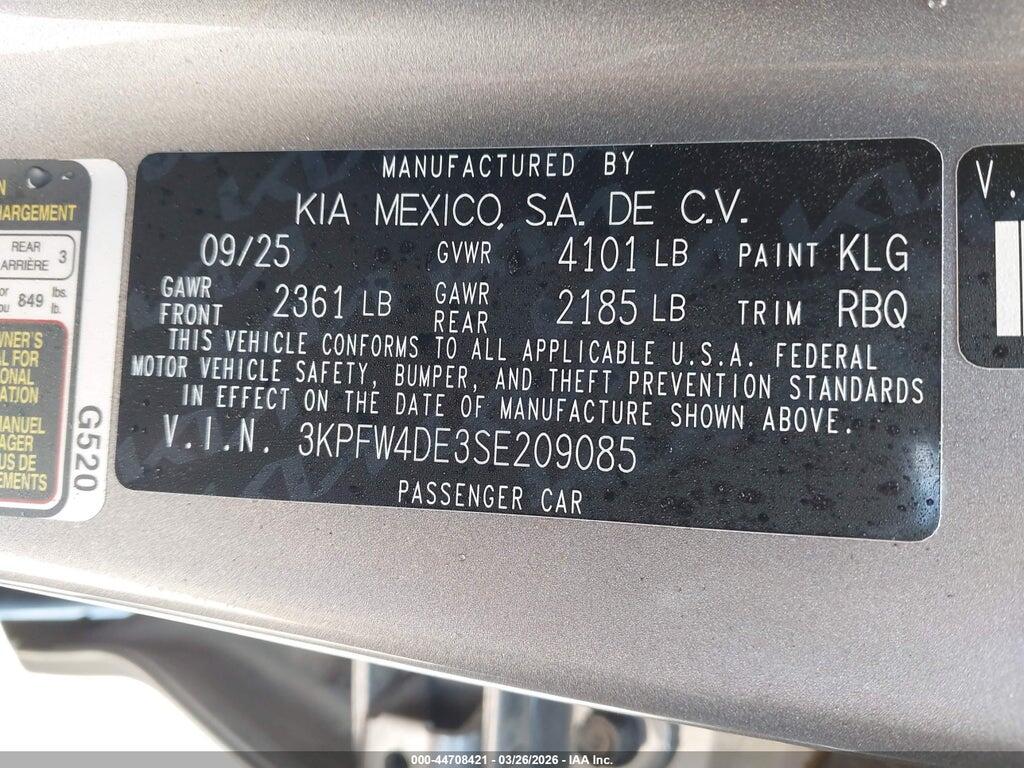3KPFW4DE3SE209085 2025 KIA K4 photo no. 9