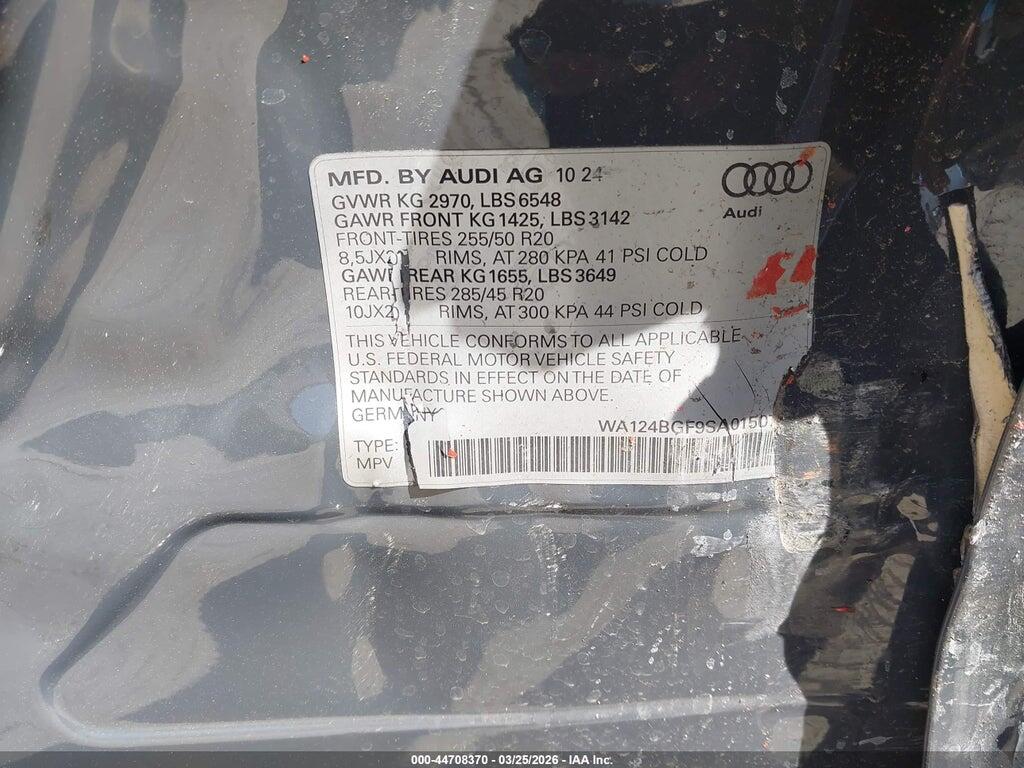 WA124BGF9SA015073 2025 AUDI Q6 E-TRON photo no. 9
