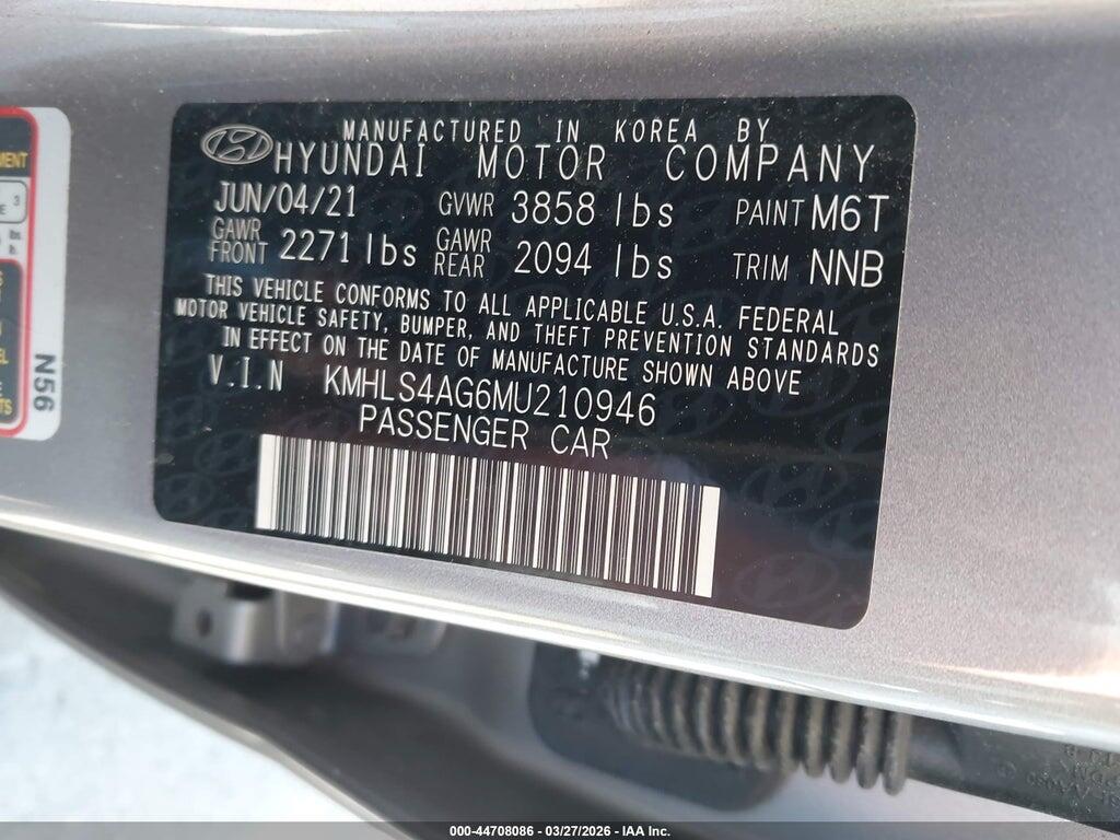 KMHLS4AG6MU210946 2021 HYUNDAI ELANTRA photo no. 9