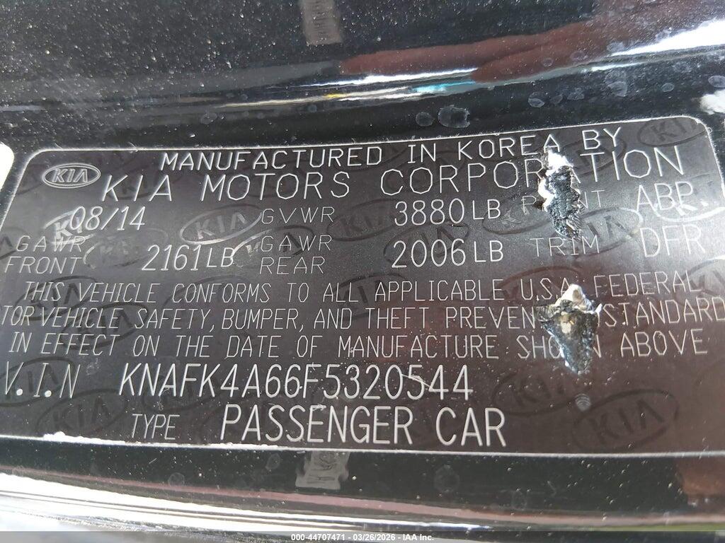 KNAFK4A66F5320544 2015 KIA FORTE photo no. 9