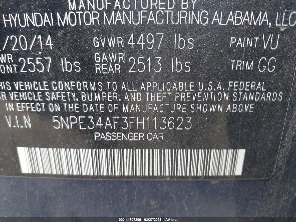 5NPE34AF3FH113623 2015 HYUNDAI SONATA photo no. 9