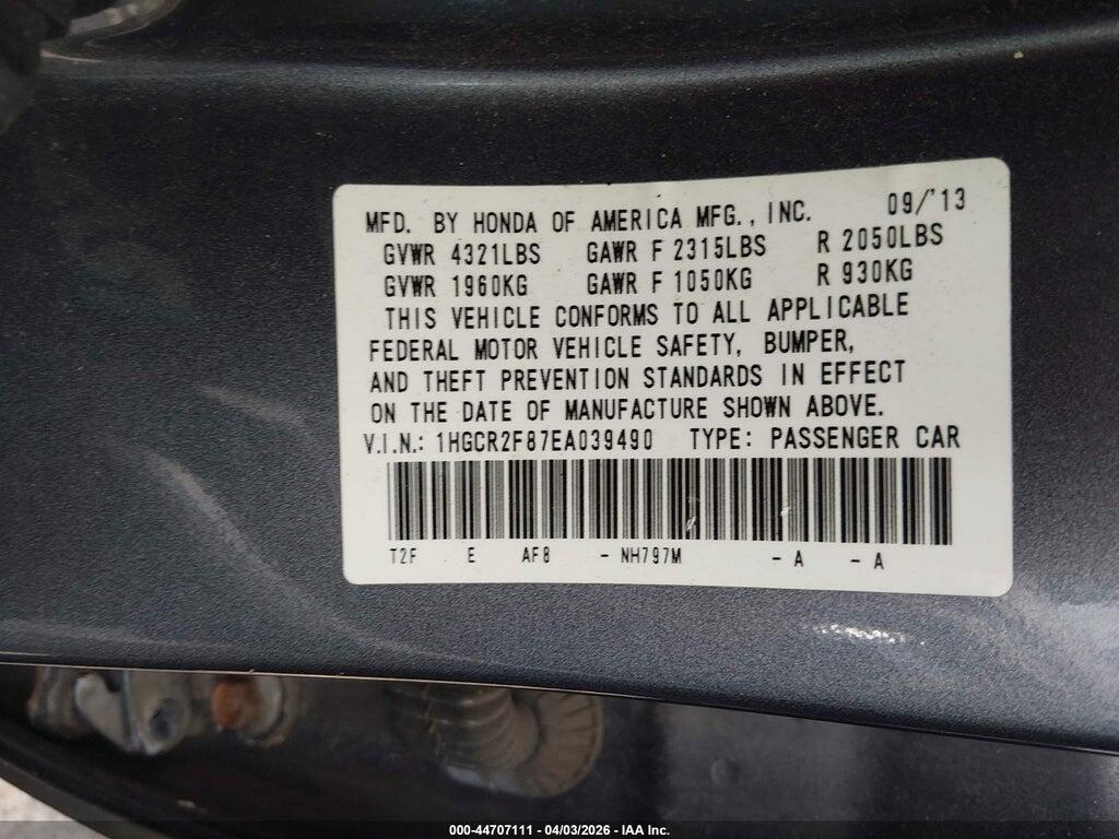 1HGCR2F87EA039490 2014 HONDA ACCORD photo no. 9
