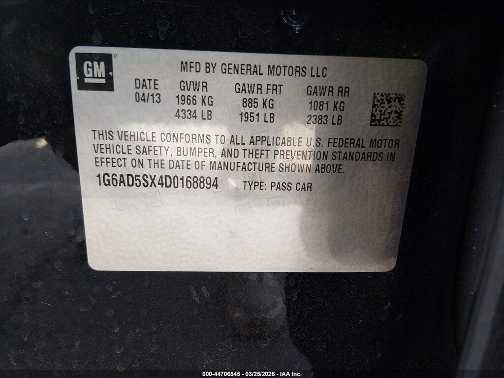 1G6AD5SX4D0168894 2013 CADILLAC ATS photo no. 9
