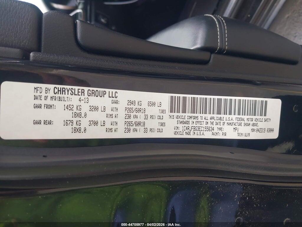 1C4RJFBG3EC155634 2014 JEEP GRAND CHEROKEE photo no. 9