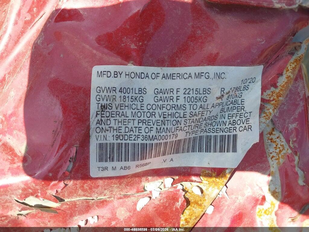 19UDE2F36MA000179 2021 ACURA ILX photo no. 9
