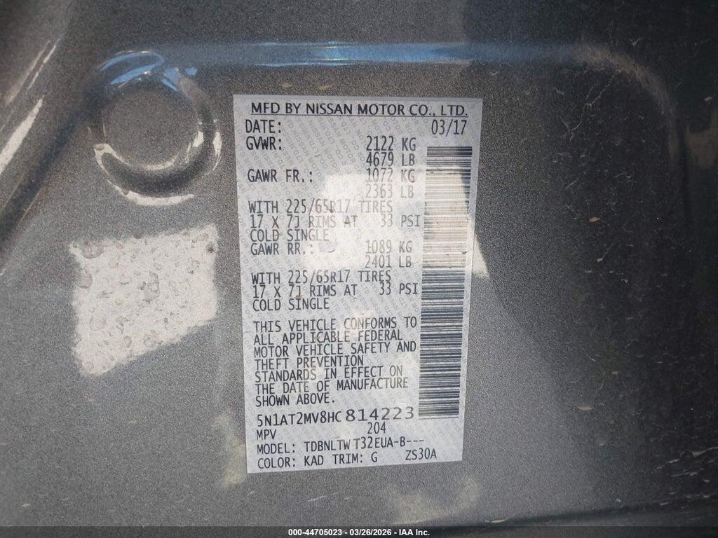 5N1AT2MV8HC814223 2017 NISSAN ROGUE photo no. 9