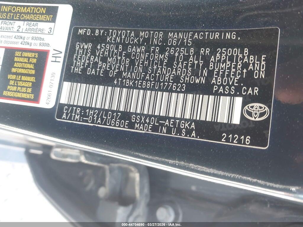 4T1BK1EB8FU177623 2015 TOYOTA AVALON photo no. 9
