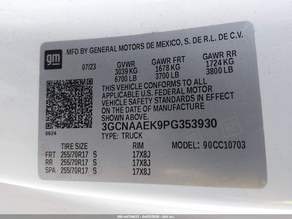 3GCNAAEK9PG353930 2023 CHEVROLET SILVERADO 1500 photo no. 8