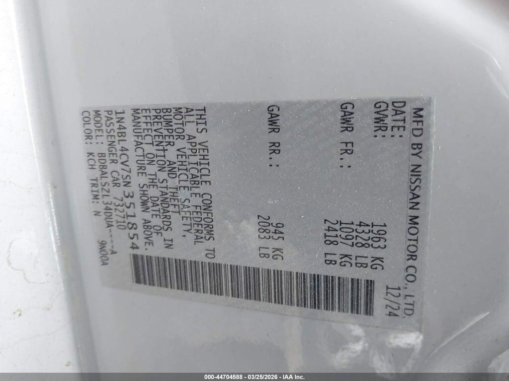 1N4BL4CV7SN351854 2025 NISSAN ALTIMA photo no. 9