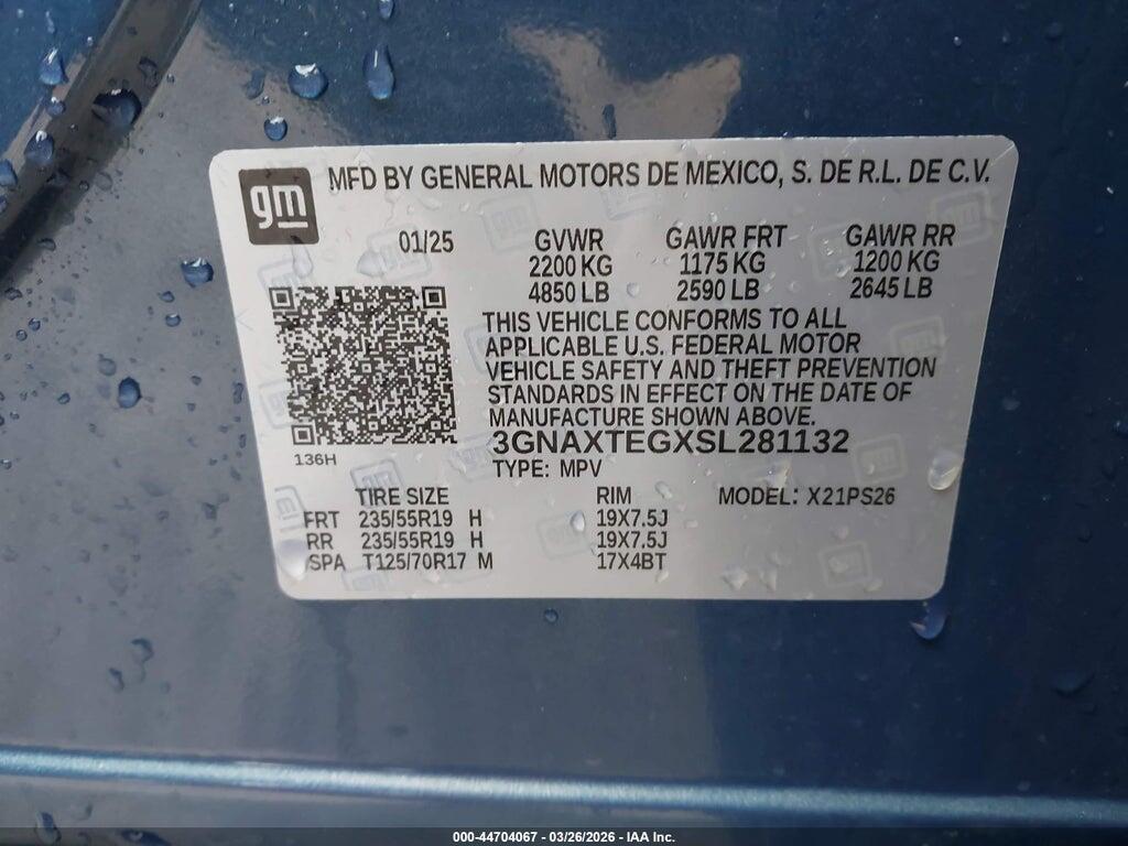 3GNAXTEGXSL281132 2025 CHEVROLET EQUINOX photo no. 9