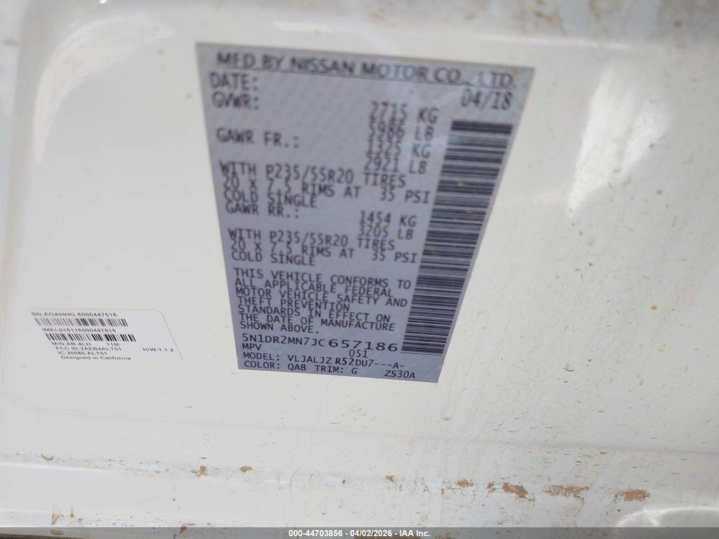 5N1DR2MN7JC657186 2018 NISSAN PATHFINDER photo no. 9