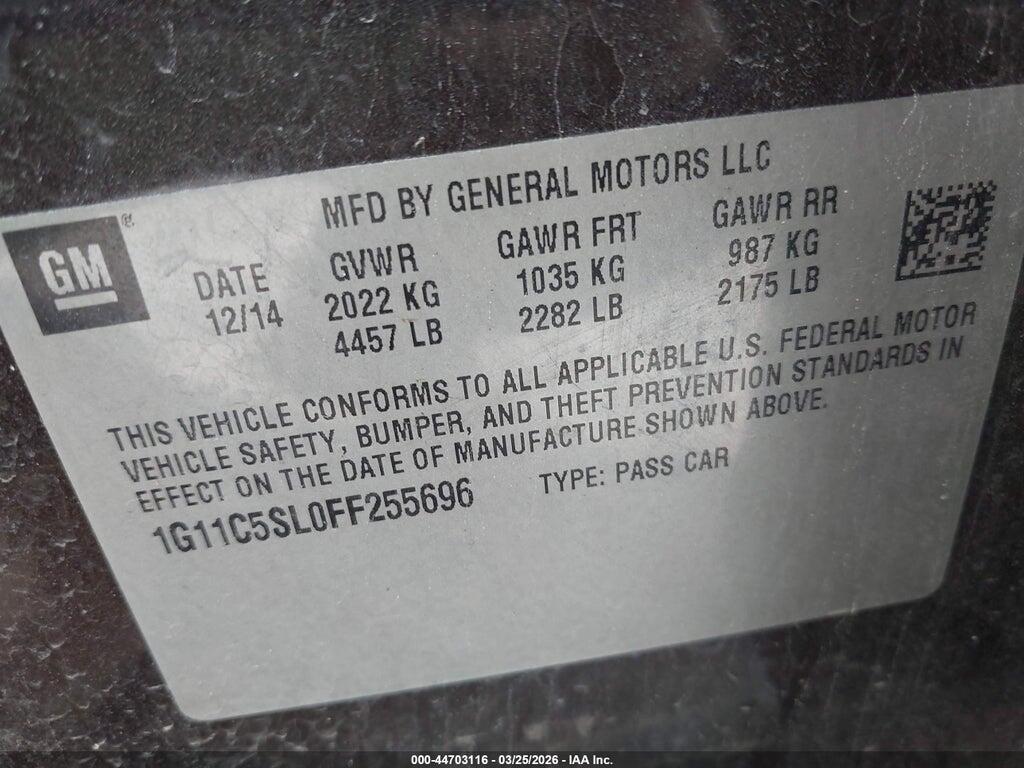 1G11C5SL0FF255696 2015 CHEVROLET MALIBU photo no. 9