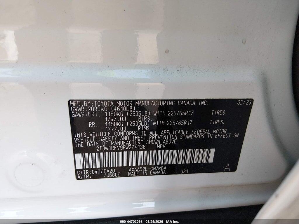 2T3W1RFV9PW274138 2023 TOYOTA RAV4 photo no. 9