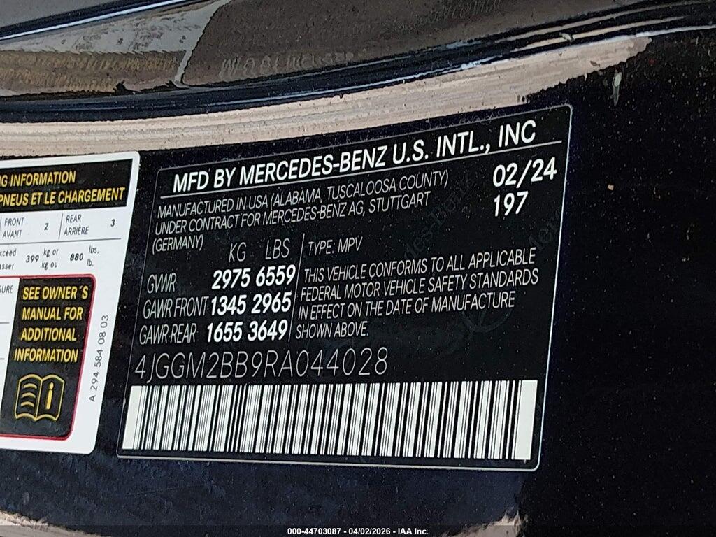 4JGGM2BB9RA044028 2024 MERCEDES-BENZ EQE 350+ SUV photo no. 9