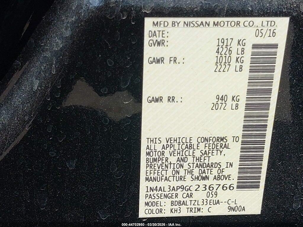 1N4AL3AP9GC236766 2016 NISSAN ALTIMA photo no. 9