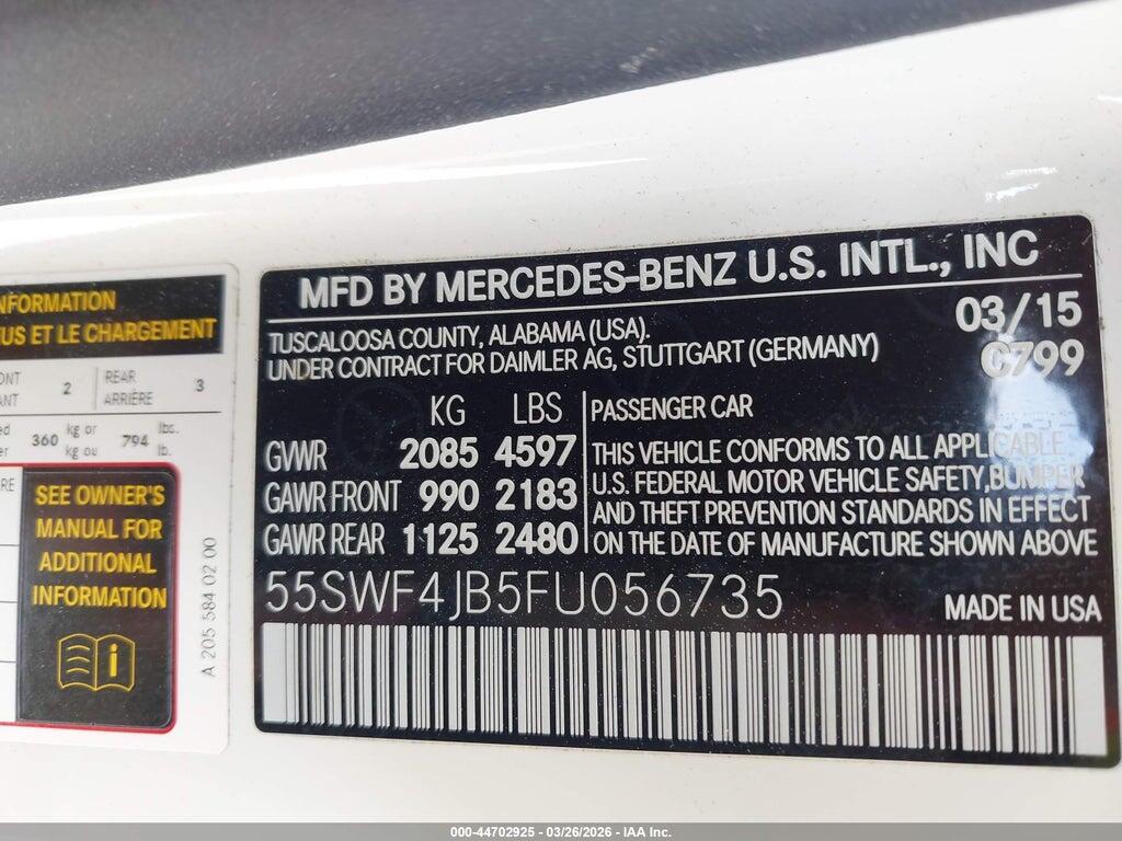 55SWF4JB5FU056735 2015 MERCEDES-BENZ C 300 photo no. 9