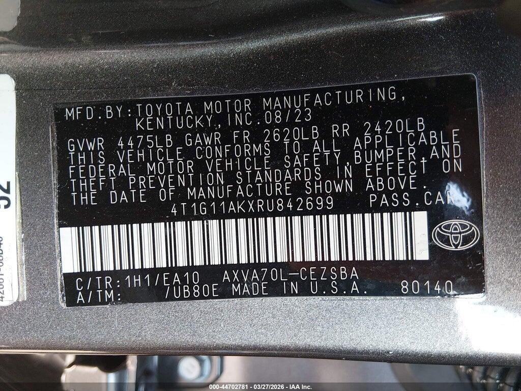 4T1G11AKXRU842699 2024 TOYOTA CAMRY photo no. 9