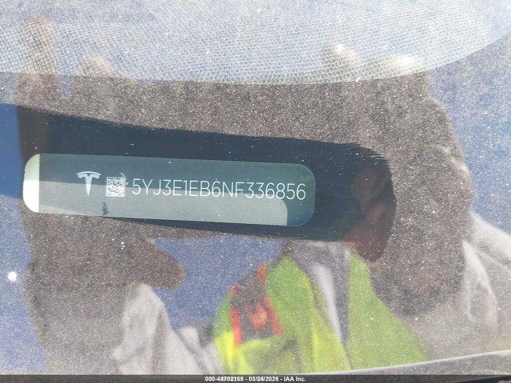 5YJ3E1EB6NF336856 2022 TESLA MODEL 3 photo no. 9