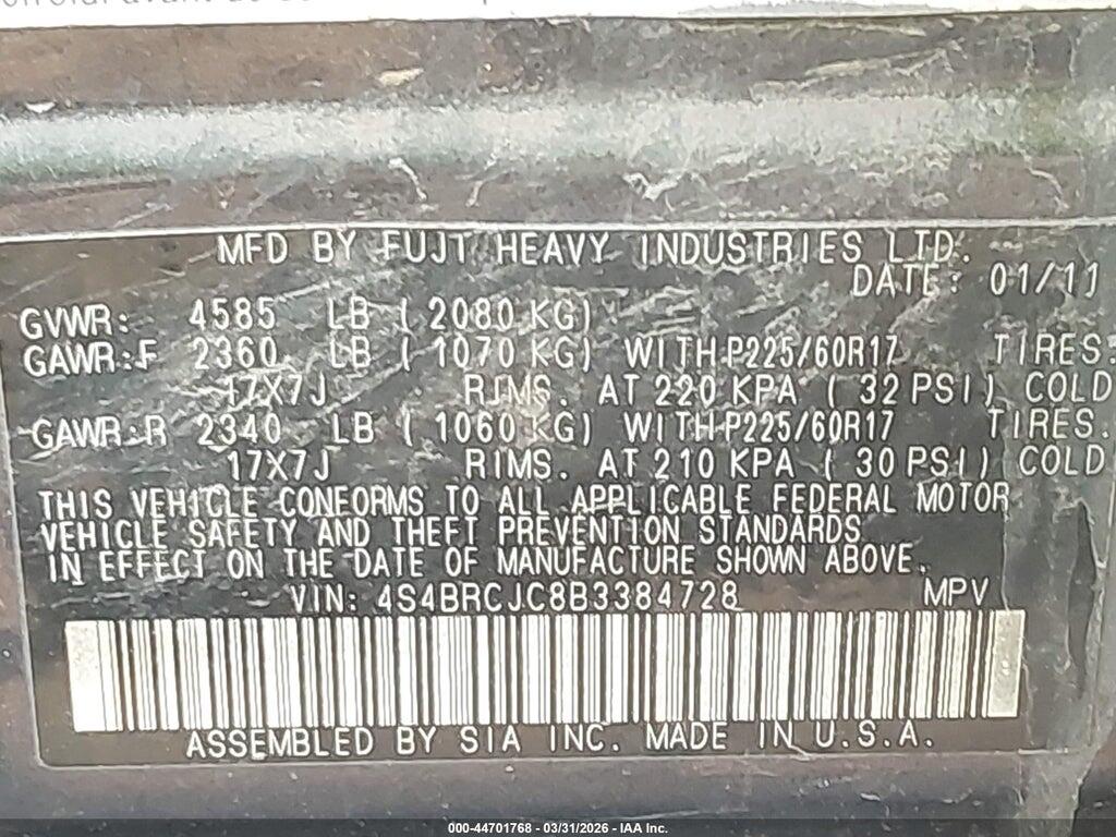 4S4BRCJC8B3384728 2011 SUBARU OUTBACK photo no. 9