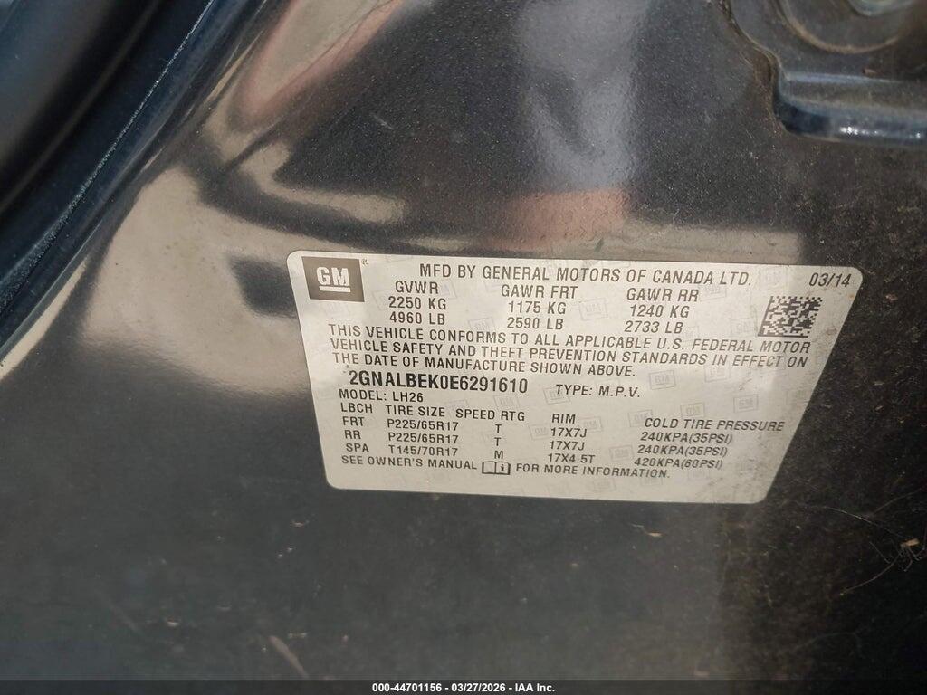 2GNALBEK0E6291610 2014 CHEVROLET EQUINOX photo no. 9