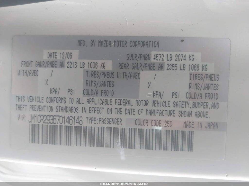 JM1CR293670146148 2007 MAZDA 5 photo no. 9