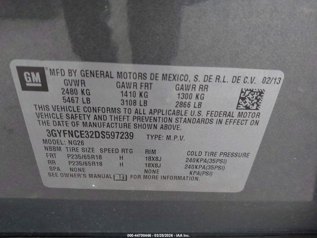 3GYFNCE32DS597239 2013 CADILLAC SRX photo no. 9