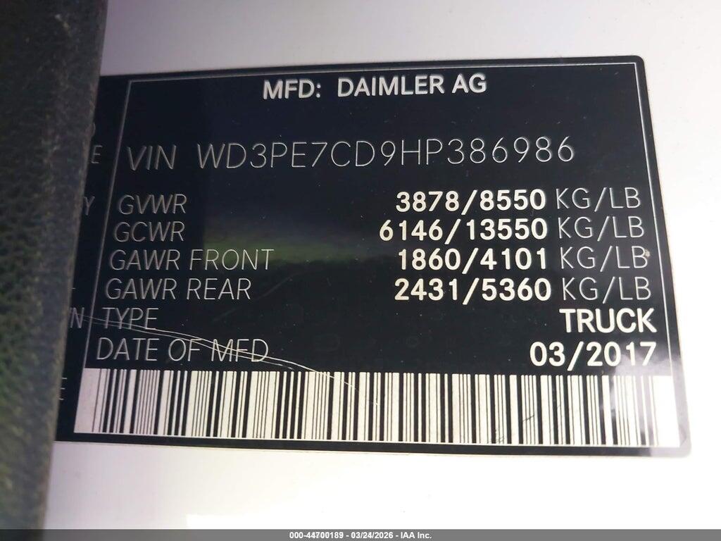 WD3PE7CD9HP386986 2017 MERCEDES-BENZ SPRINTER 2500 photo no. 9