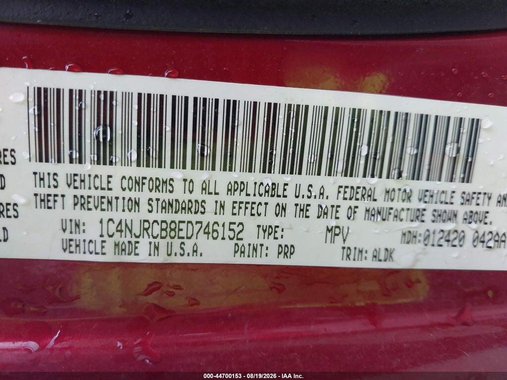 1C4NJRCB8ED746152 2014 JEEP PATRIOT photo no. 9