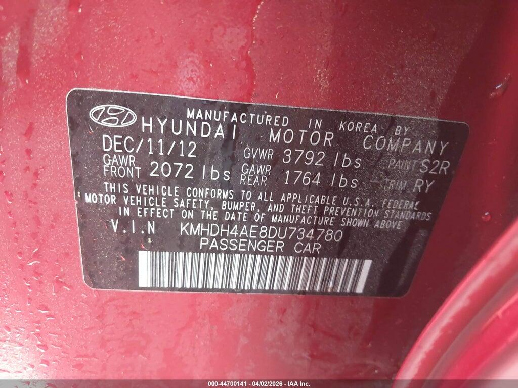 KMHDH4AE8DU734780 2013 HYUNDAI ELANTRA photo no. 9