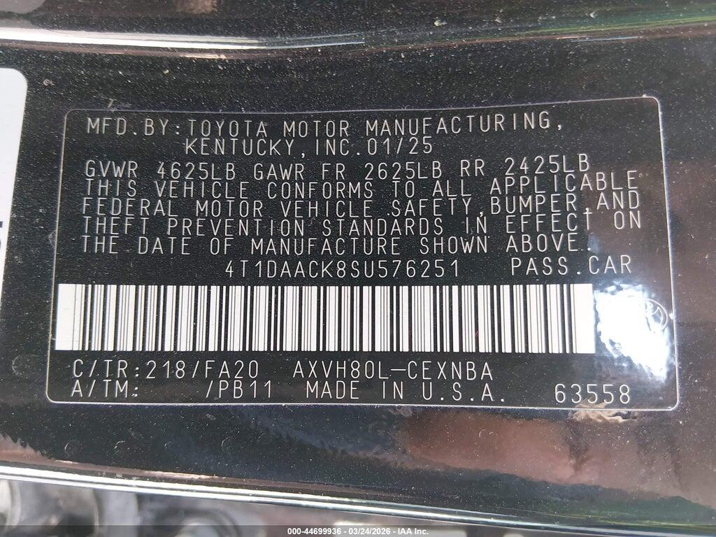 4T1DAACK8SU576251 2025 TOYOTA CAMRY photo no. 9