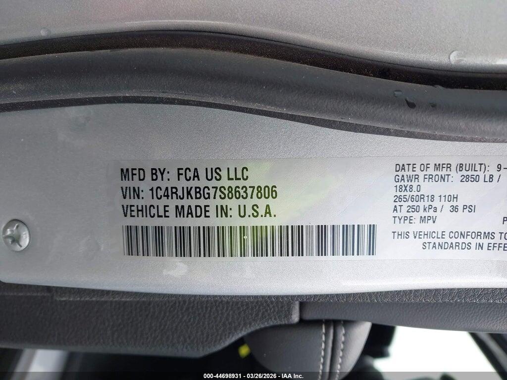 1C4RJKBG7S8637806 2025 JEEP GRAND CHEROKEE L photo no. 9