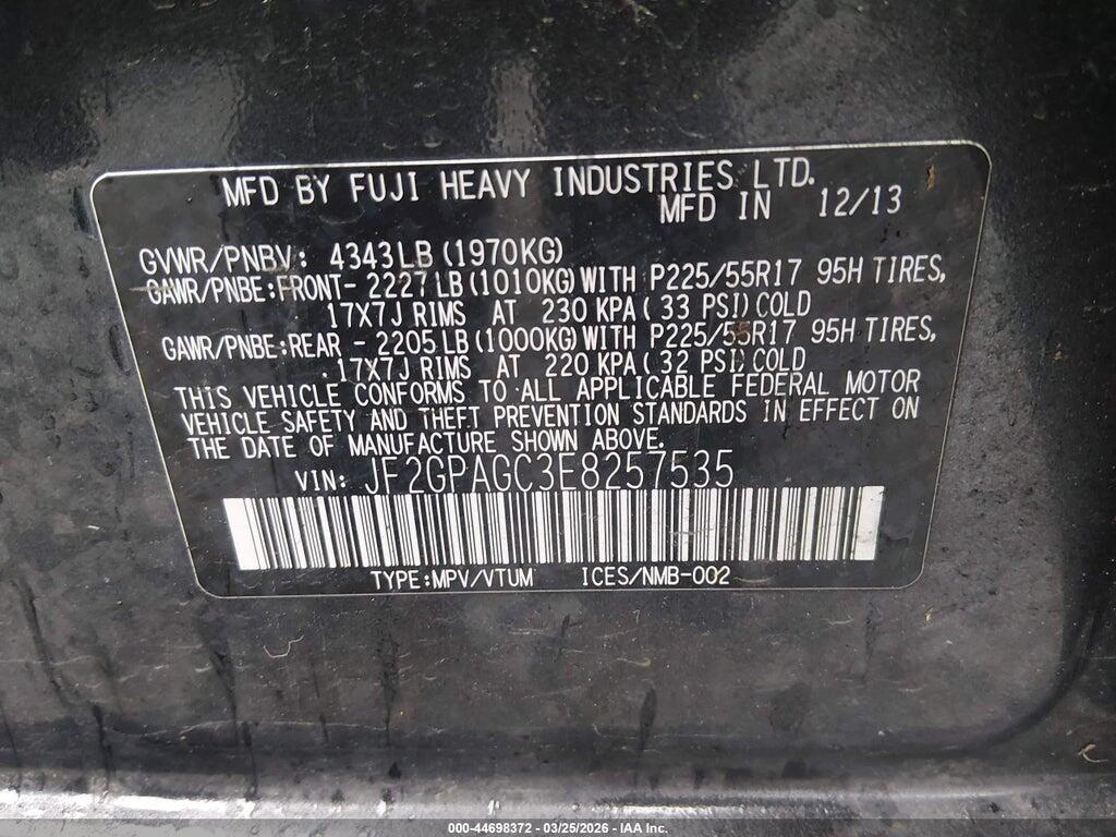 JF2GPAGC3E8257535 2014 SUBARU XV CROSSTREK photo no. 9